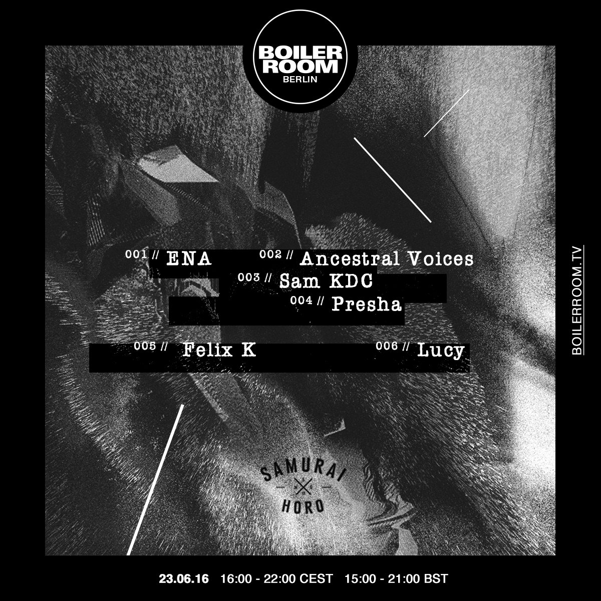 Boiler Room Berlin Studio: Samurai Horo flyer