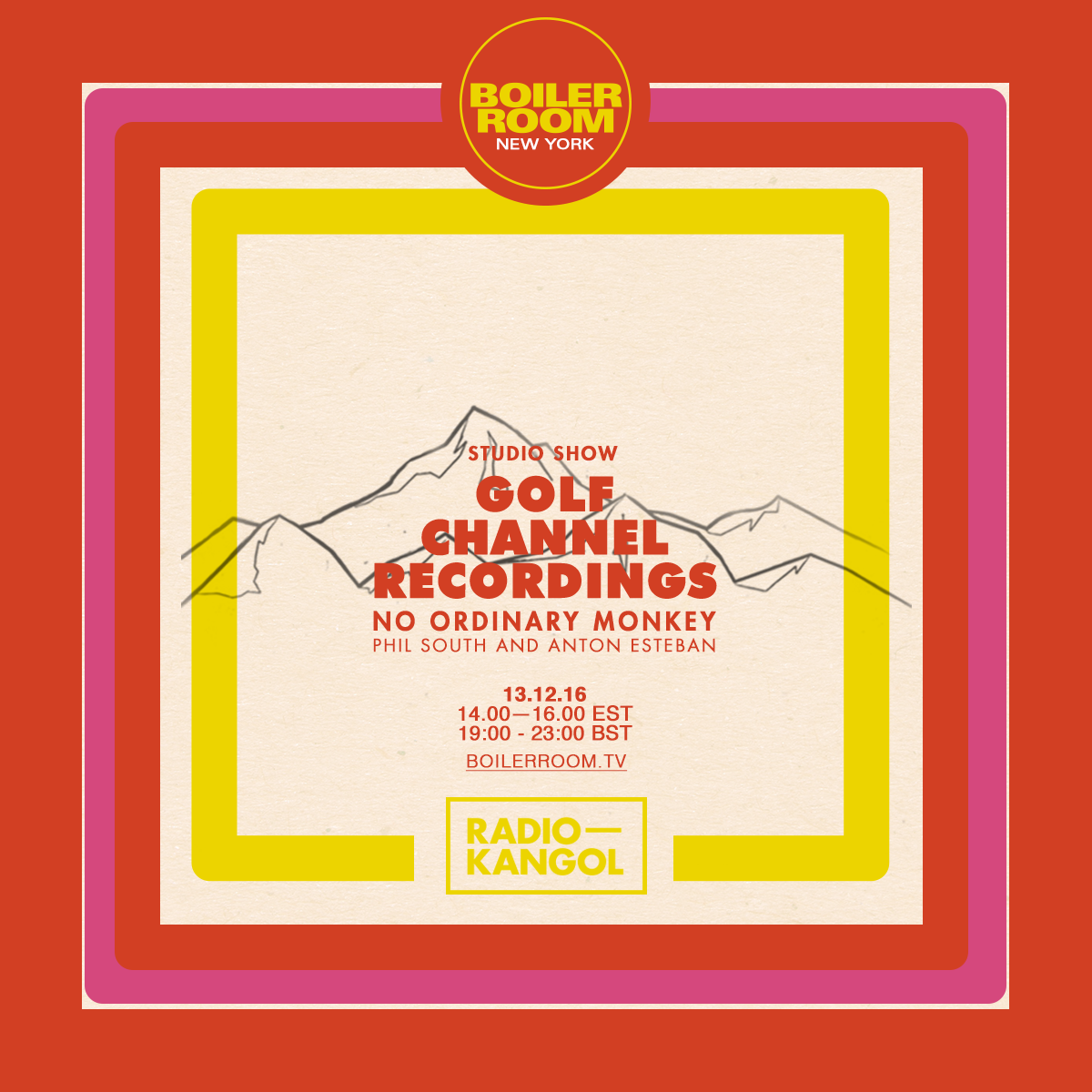 Golf Channel x Radio Kangol "Studio Session" flyer