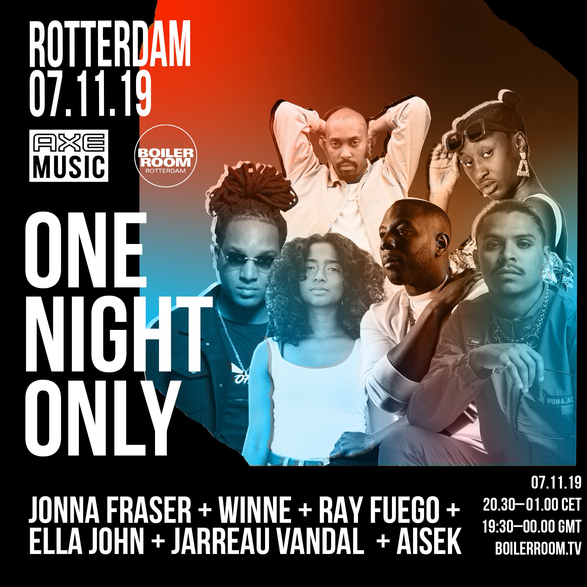 AXE Music | One Night Only Rotterdam flyer