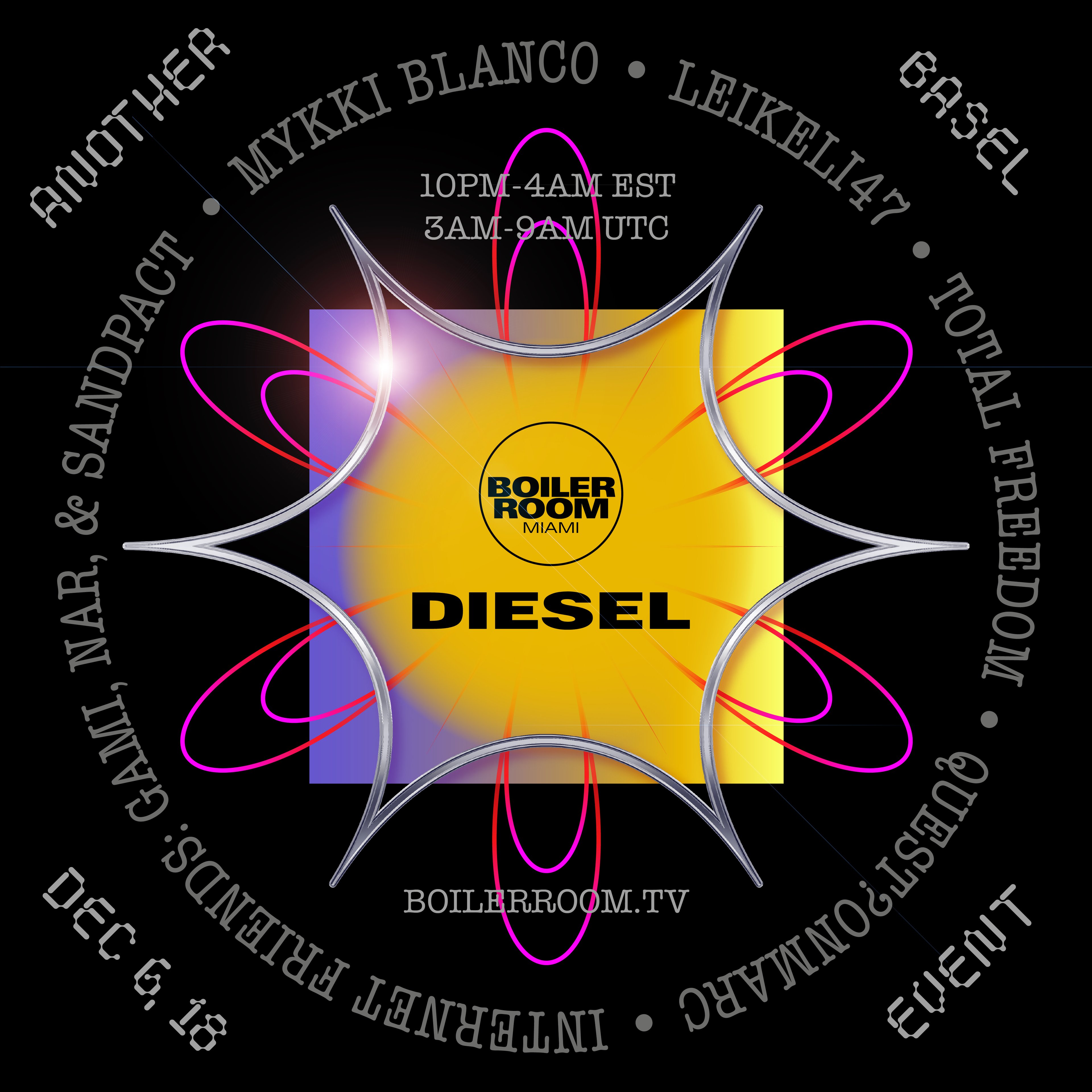 Boiler Room x Diesel: Another Basel Event Miami flyer