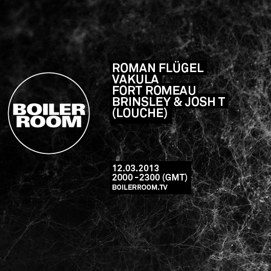 Flyer for event Roman Flügel, Vakula, For Romeau & Brinsley & Josh T (Louche).