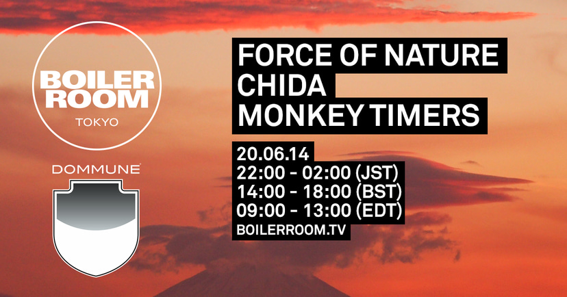 Flyer for event Tokyo: Force of Nature, Chida, Monkey Timers.