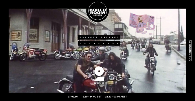 Flyer for event Channel 2 Round-Up: Francis Inferno Orchestra.