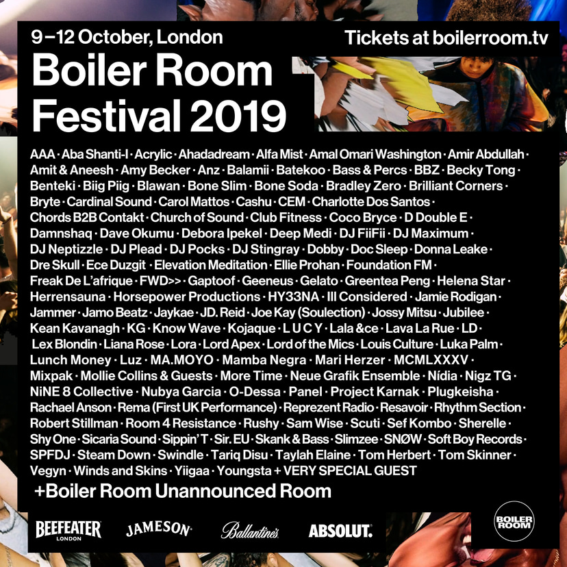 Flyer for event Boiler Room Festival 2019.