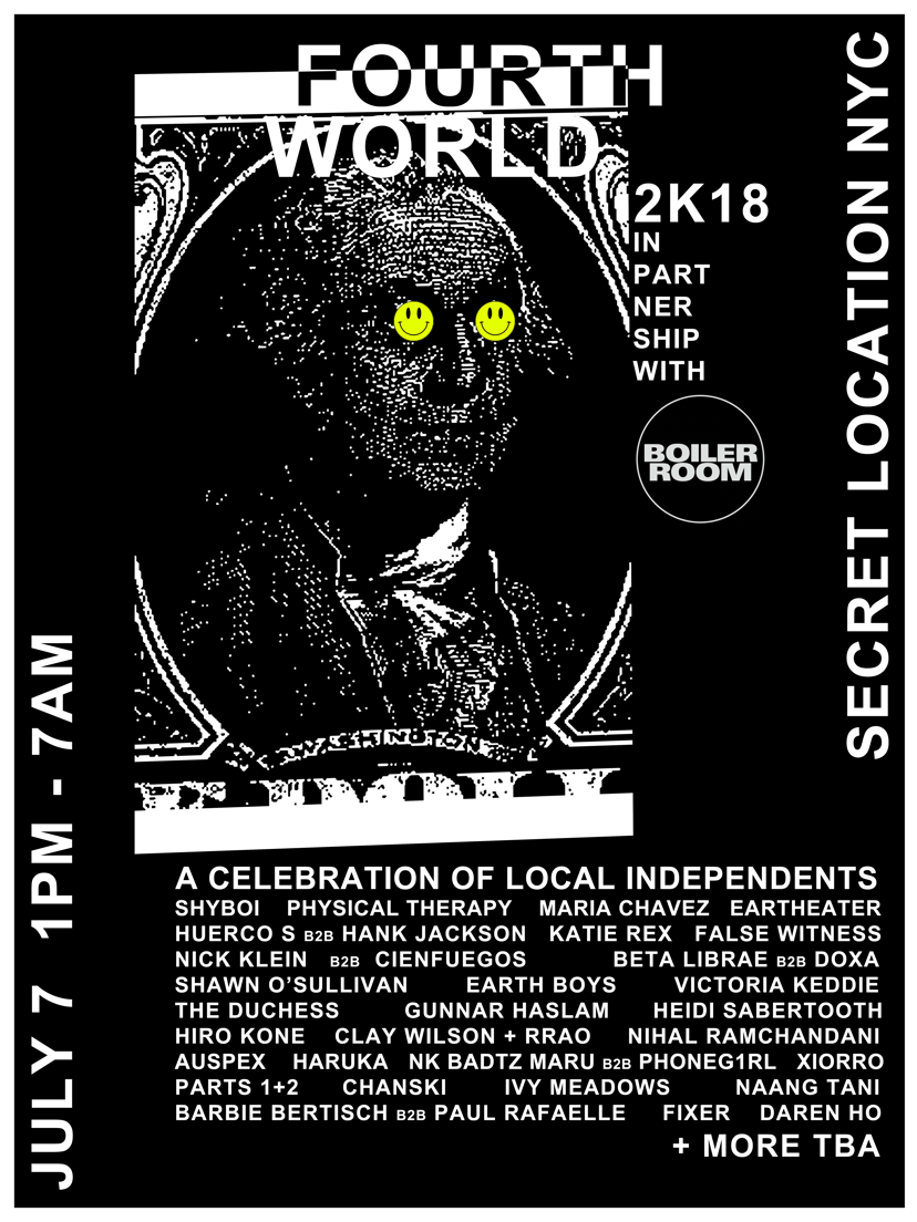 Flyer for event Fourth World 2K18.