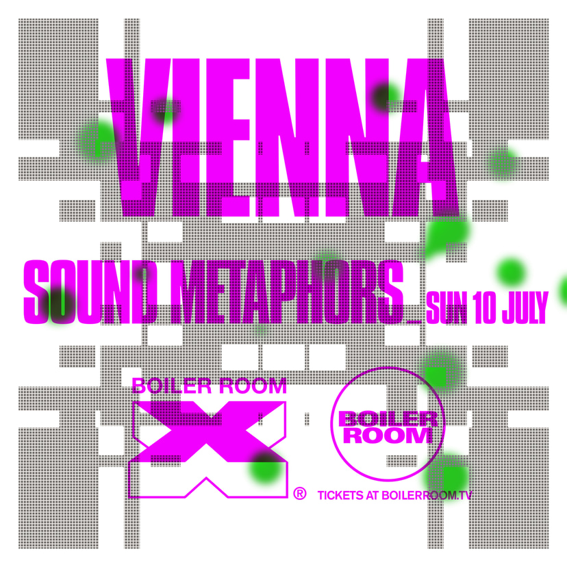 Flyer for event Boiler Room x Sound Metaphors: Vienna.